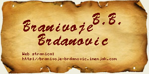 Branivoje Brdanović vizit kartica
